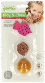 Cuburi de ros din lemn și lufă pentru iepuri și rozătoare – Pawise Wooden Loofah Pretty Toys No2