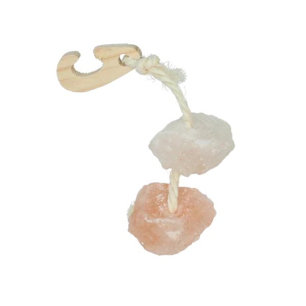 Piatră de lins din sare de Himalaya cu șnur – Pawise Himalayan Salt On A Rope
