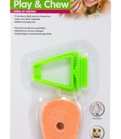 Morcov de ros pentru iepuri și cobai, grosime de 1 cm – Pawise Play & Chew Salt Carrot