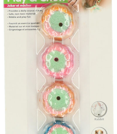 Prăjiturică de ros pentru iepuri și cobai, 3 x 1 cm – Pawise Play & Chew Pie
