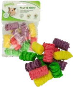 Jucărie de ros pentru iepuri și porcușori de Guineea, 4 x 2,5 cm – Pawise Play & Chew Pops S - imagine 2
