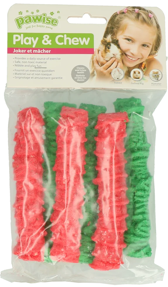 Pop de ros pentru iepuri și cobai, 12 x 2,5 cm – Pawise Play & Chew Pops L - imagine 1