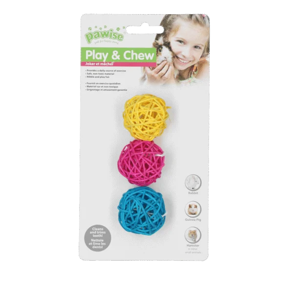 Minge colorată de ros pentru iepuri și rozătoare – Pawise Play & Chew Balls