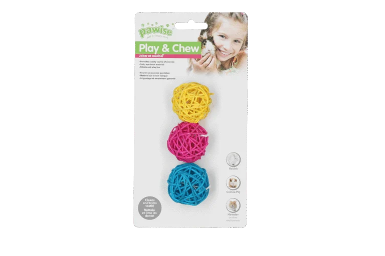 Minge colorată de ros pentru iepuri și rozătoare – Pawise Play & Chew Balls