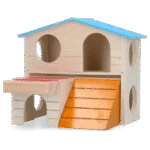 Căsuță pentru rozătoare cu 2 niveluri, 15 x 12 cm – Pawise 2 Story Play House - imagine 2