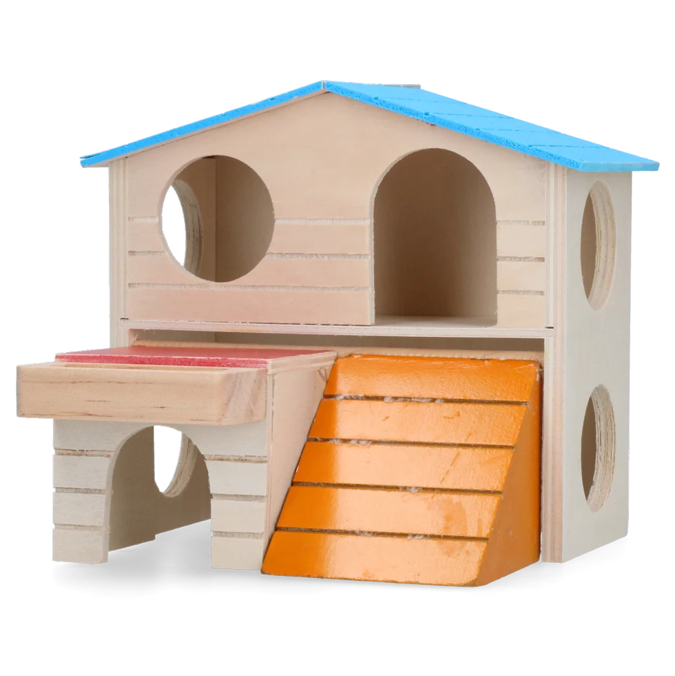 Căsuță pentru rozătoare cu 2 niveluri, 15 x 12 cm – Pawise 2 Story Play House - imagine 2