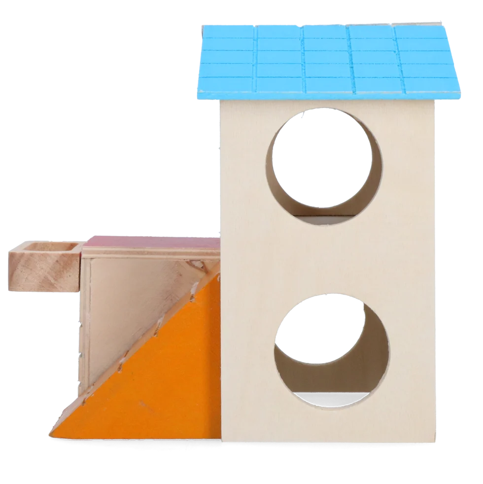 Căsuță pentru rozătoare cu 2 niveluri, 15 x 12 cm – Pawise 2 Story Play House - imagine 3