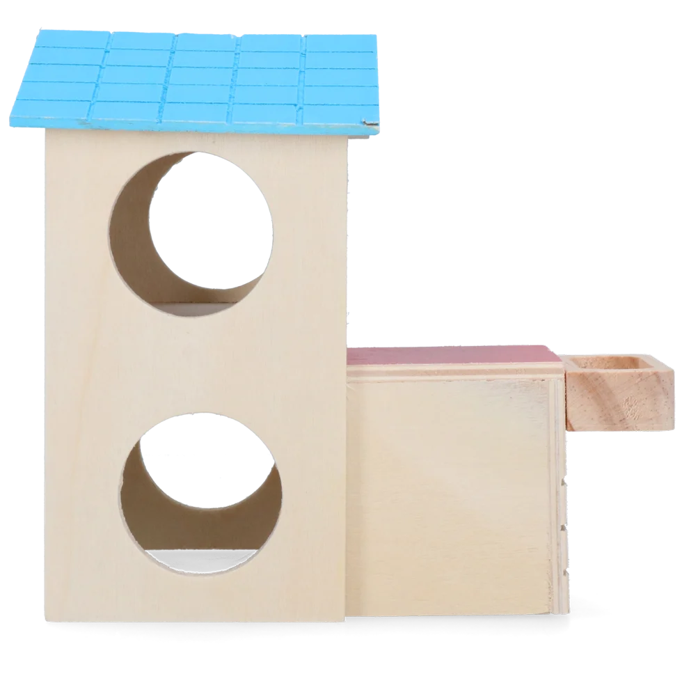 Căsuță pentru rozătoare cu 2 niveluri, 15 x 12 cm – Pawise 2 Story Play House - imagine 4