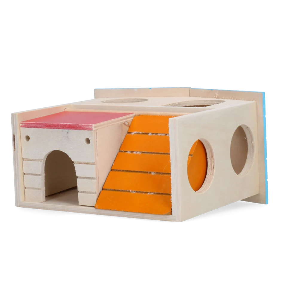 Căsuță pentru rozătoare cu 2 niveluri, 15 x 12 cm – Pawise 2 Story Play House - imagine 5