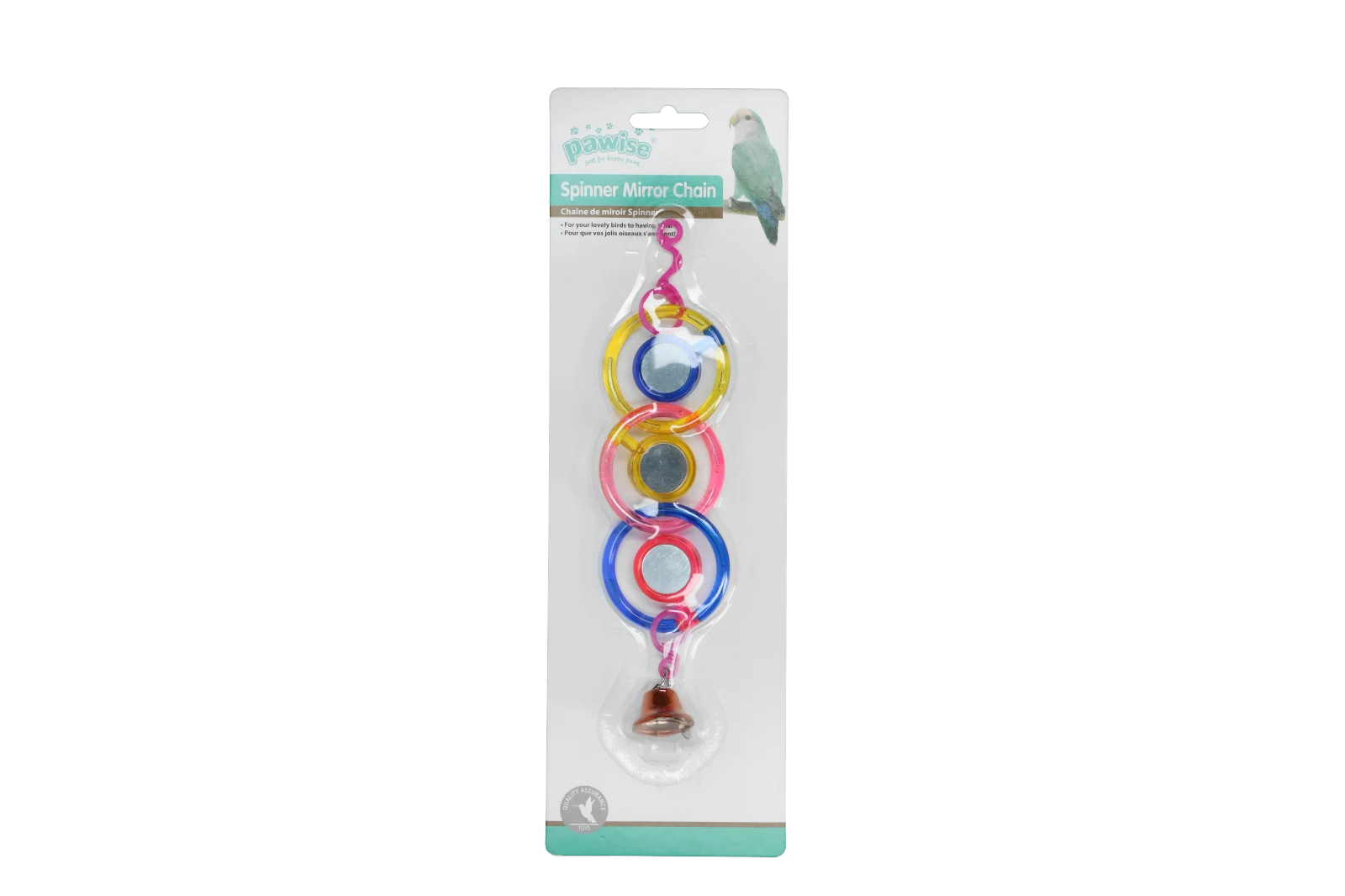 Lanț cu oglinzi pentru păsări, cu clopoțel, 24 cm – Pawise Spinner Mirror Chain - imagine 2