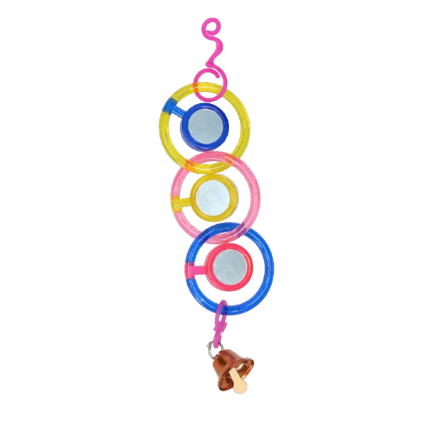 Lanț cu oglinzi pentru păsări, cu clopoțel, 24 cm – Pawise Spinner Mirror Chain