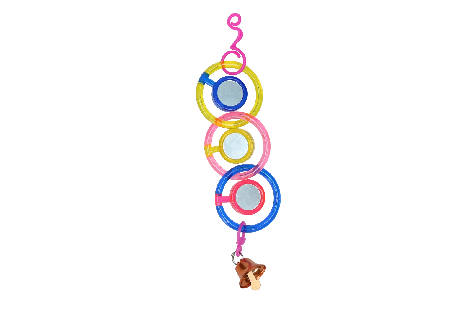 Lanț cu oglinzi pentru păsări, cu clopoțel, 24 cm – Pawise Spinner Mirror Chain - imagine 1