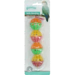 Mingi de joacă pentru păsări cu clopoței, 4 bucăți, 16 cm – Pawise Balls Hanging