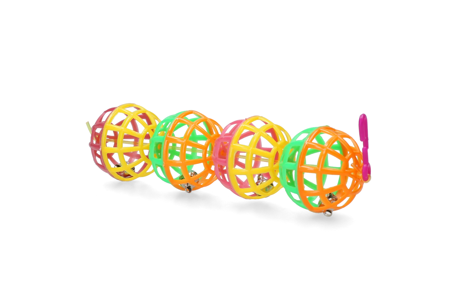 Mingi de joacă pentru păsări cu clopoței, 4 bucăți, 16 cm – Pawise Balls Hanging - imagine 2