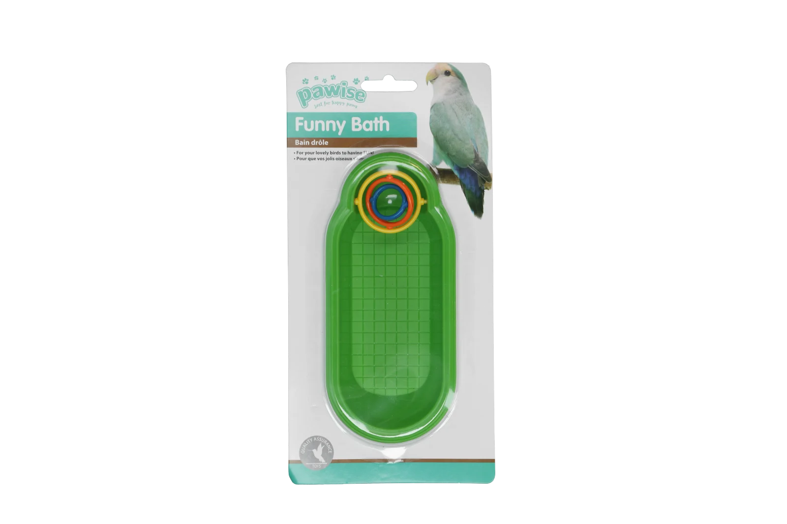 Cădiță pentru păsări cu jucărie, 17 cm, culori assorti – Pawise Funny Bath - imagine 1