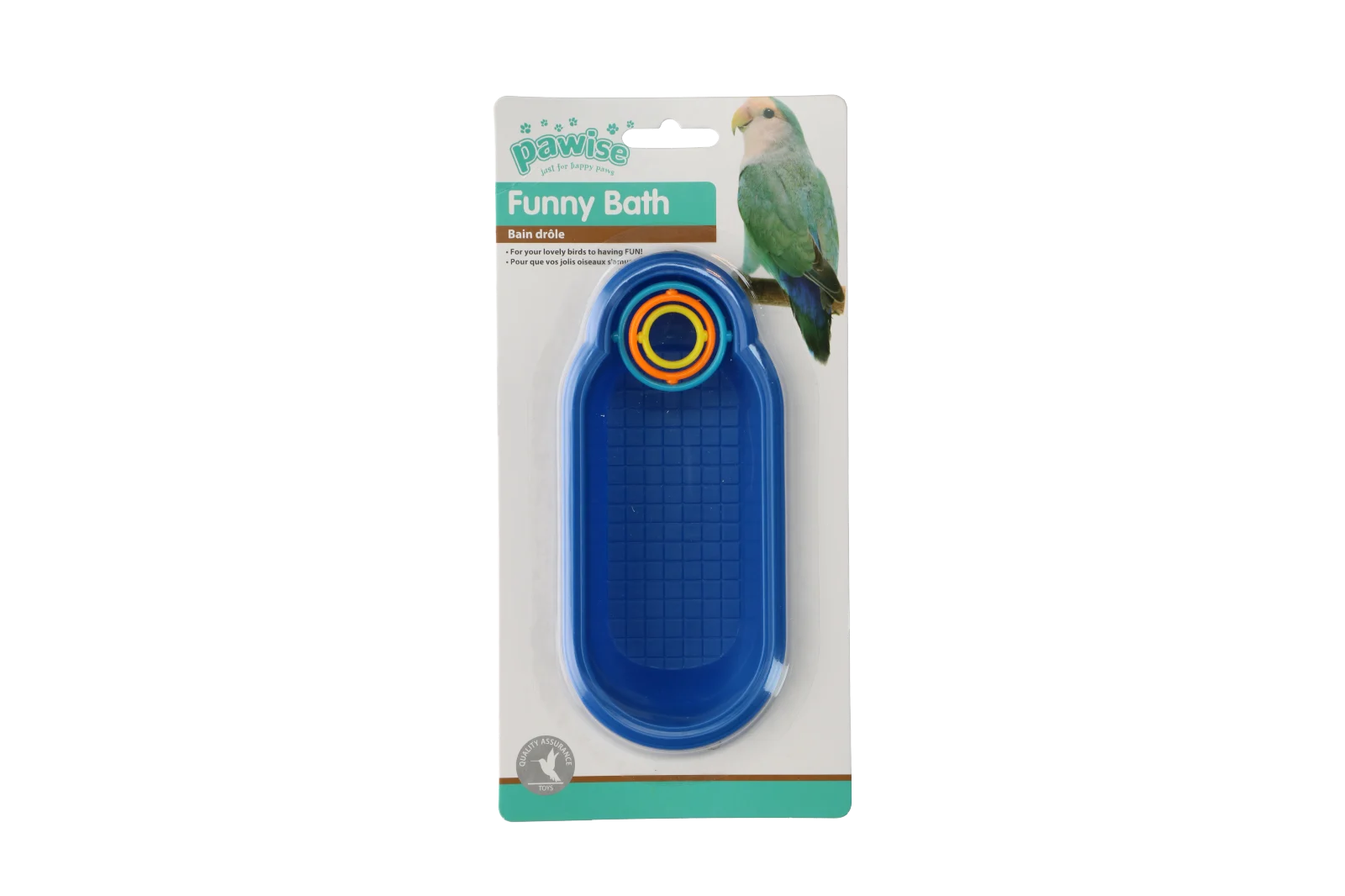 Cădiță pentru păsări cu jucărie, 17 cm, culori assorti – Pawise Funny Bath - imagine 2