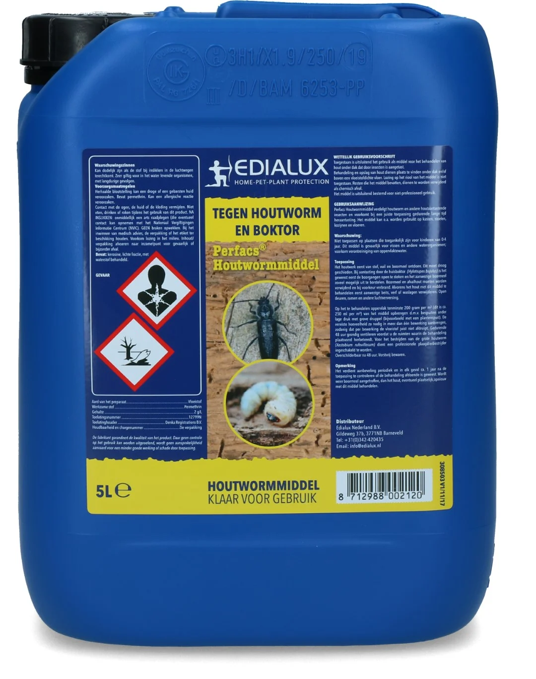 Tratament împotriva cariilor lemnului cu permetrină, 5 l – Edialux Perfacs - imagine 3