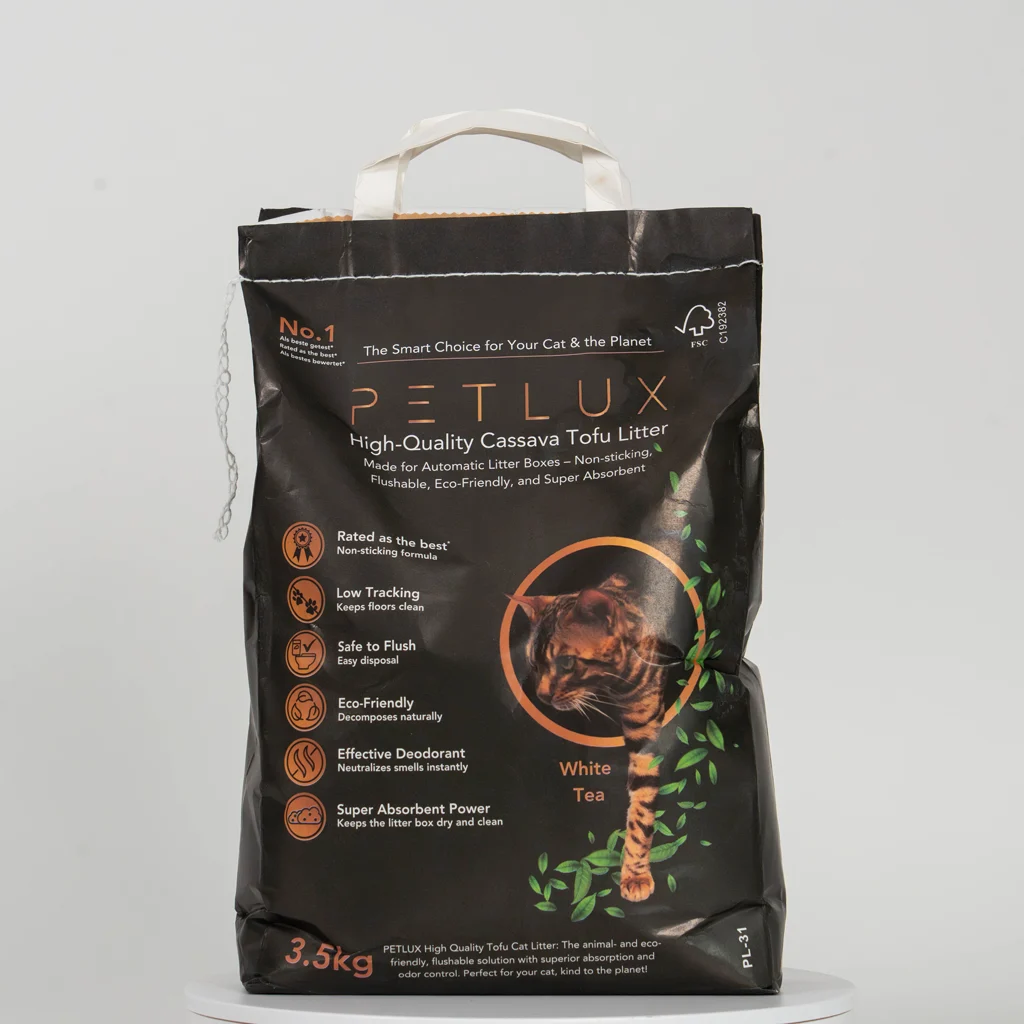 Așternut tofu pentru litieră automată, aglomerant, 3,5 kg – Petlux Cassave Tofu - imagine 1