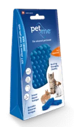 Perie din silicon pentru pisici cu păr scurt, albastră – Pet + Me Cat Hair Brush