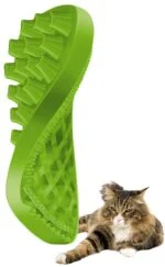 Perie din silicon pentru pisici cu păr lung, verde – Pet + Me Cat Hair Brush - imagine 4