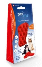 Perie din silicon pentru câini cu păr lung, roșie – Pet + Me