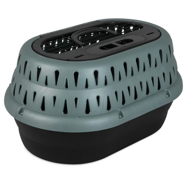 Cușcă de transport pentru pisici, cu deschidere în partea de sus, verde, 48,3 x 31,8 x 27,4 cm – Petmate Top Load Cat Kennel