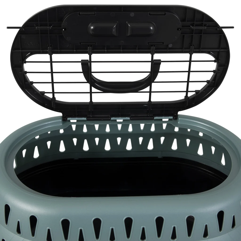 Cușcă de transport pentru pisici, cu deschidere în partea de sus, verde, 48,3 x 31,8 x 27,4 cm – Petmate Top Load Cat Kennel - imagine 2