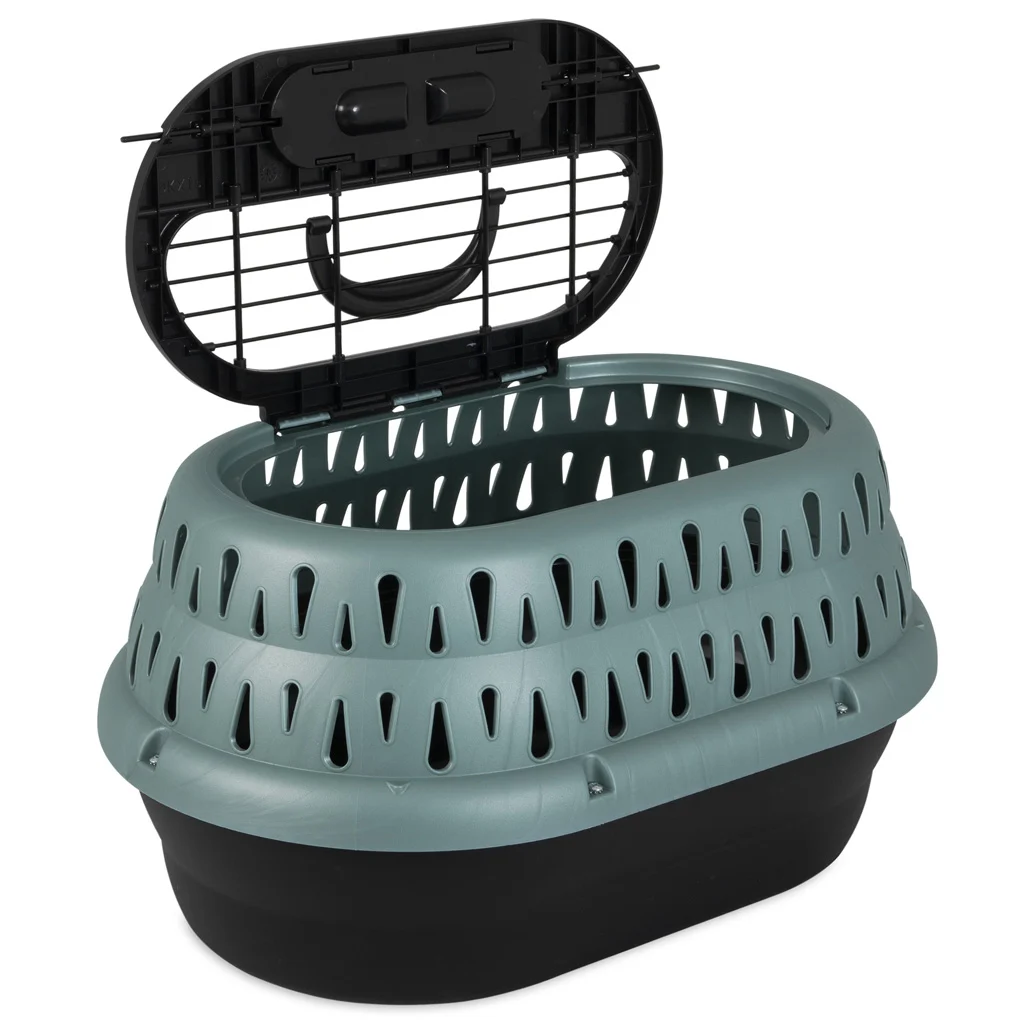 Cușcă de transport pentru pisici, cu deschidere în partea de sus, verde, 48,3 x 31,8 x 27,4 cm – Petmate Top Load Cat Kennel - imagine 3