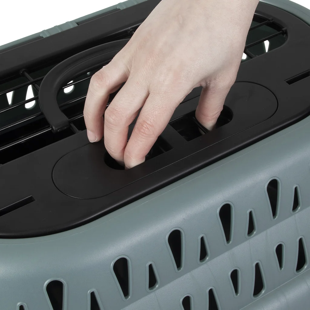 Cușcă de transport pentru pisici, cu deschidere în partea de sus, verde, 48,3 x 31,8 x 27,4 cm – Petmate Top Load Cat Kennel - imagine 6