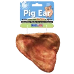 Jucărie de ros din nailon în formă de ureche de porc, cu aromă de bacon, 10 cm – Pet Qwerks Pig Ear M