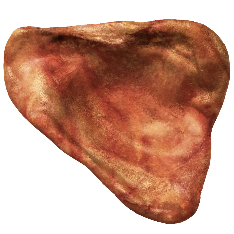 Jucărie de ros din nailon în formă de ureche de porc, cu aromă de bacon, 10 cm – Pet Qwerks Pig Ear M - imagine 2