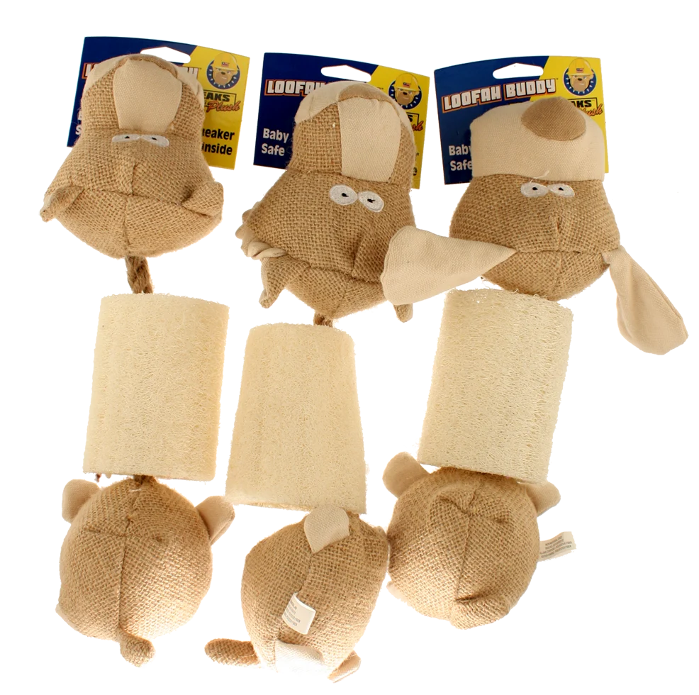 Jucărie pentru câini cu piuitor, din lufă și iută, sortiment mixt – Petsport Loofah Buddy - imagine 1