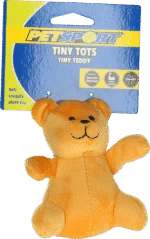 Jucărie de pluș pentru câini cu piuitor, maro, aproximativ 10 cm – Petsport Tiny Tots Teddy