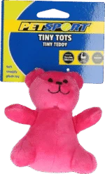 Jucărie de pluș pentru câini cu piuitor, roz, aprox. 10 cm – Petsport Tiny Tots Teddy