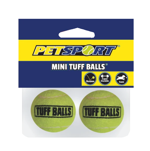 PETS70008.png Mingi de tenis din cauciuc pentru câini, 2 bucăți, 3,8 cm – Petsport Tuff Balls 2-Pack - imagine 1