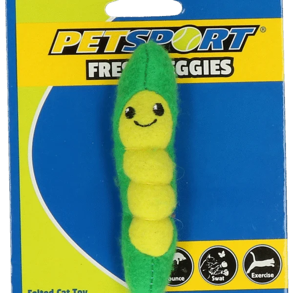 Jucărie în formă de păstaie, cu iarbă mâței și fleece – Petsport Fresh Veggies Păstaie