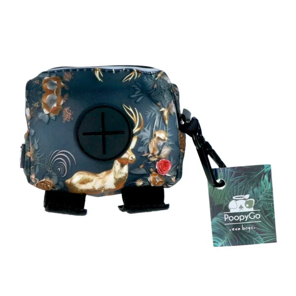 Suport textil pentru pungi de excremente, cu fermoar – PoopyGo Eco Bag Edelhert