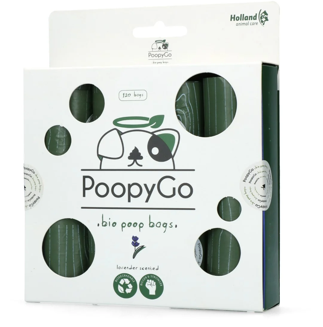 Pungi biodegradabile pentru excrementele câinilor, cu parfum de lavandă, 120 de bucăți – PoopyGo Eco friendly - imagine 2