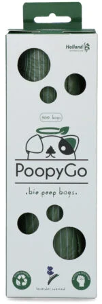 Pungi biodegradabile pentru excremente de câine, cu aromă de lavandă, 300 de bucăți în cutie – PoopyGo Eco friendly Tissue Box - imagine 3