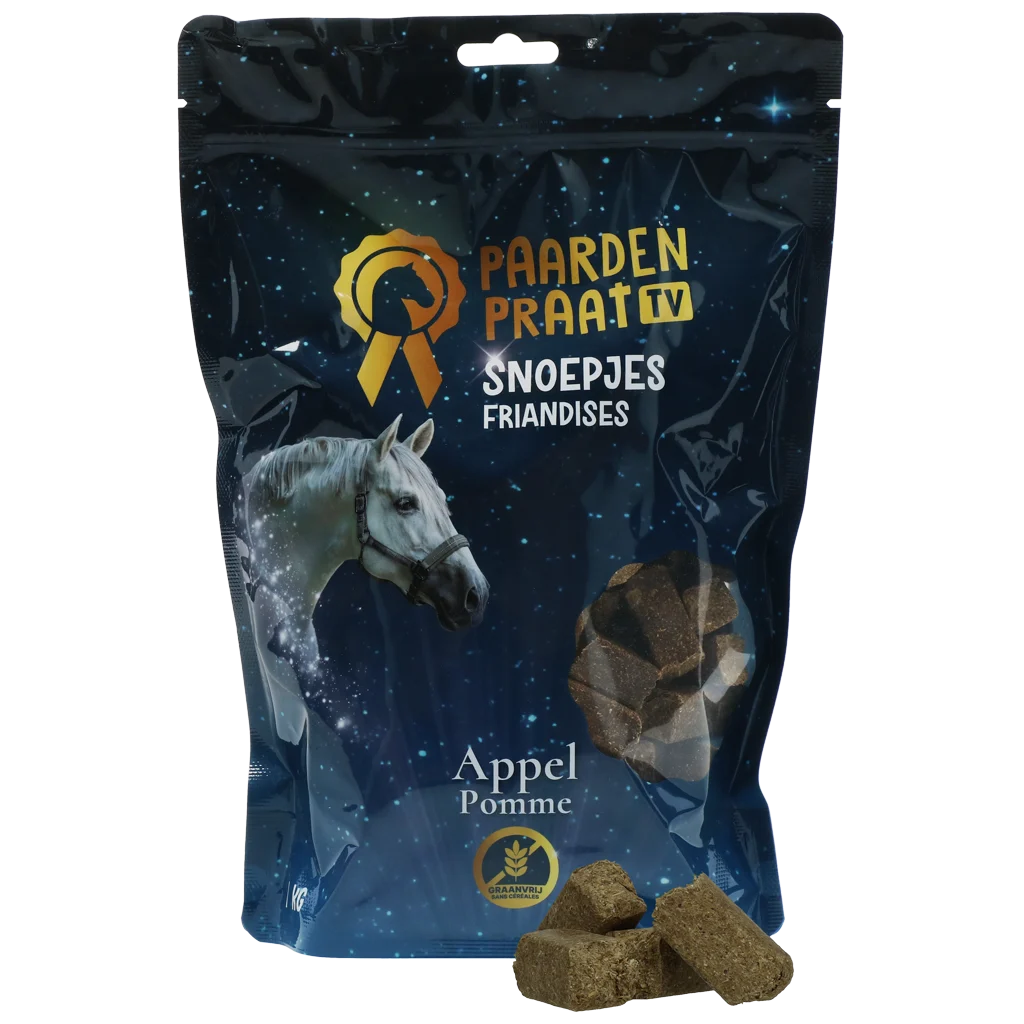 Recompense pentru cai cu măr, fără cereale, 1 kg – Paardenpraat TV - imagine 1