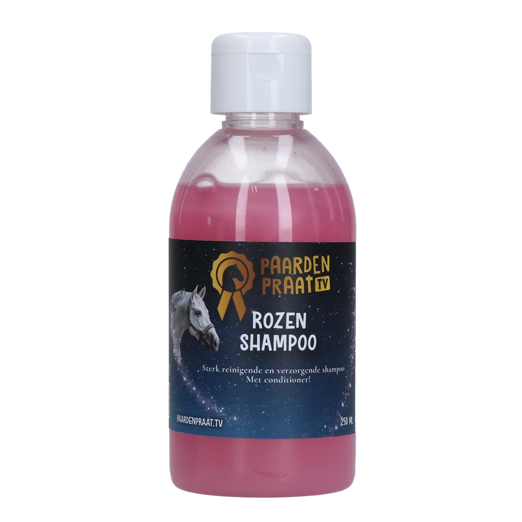 PRAA009.png Șampon pentru cai cu balsam, 250 ml – Paardenpraat TV Shampoo Rozen - imagine 1