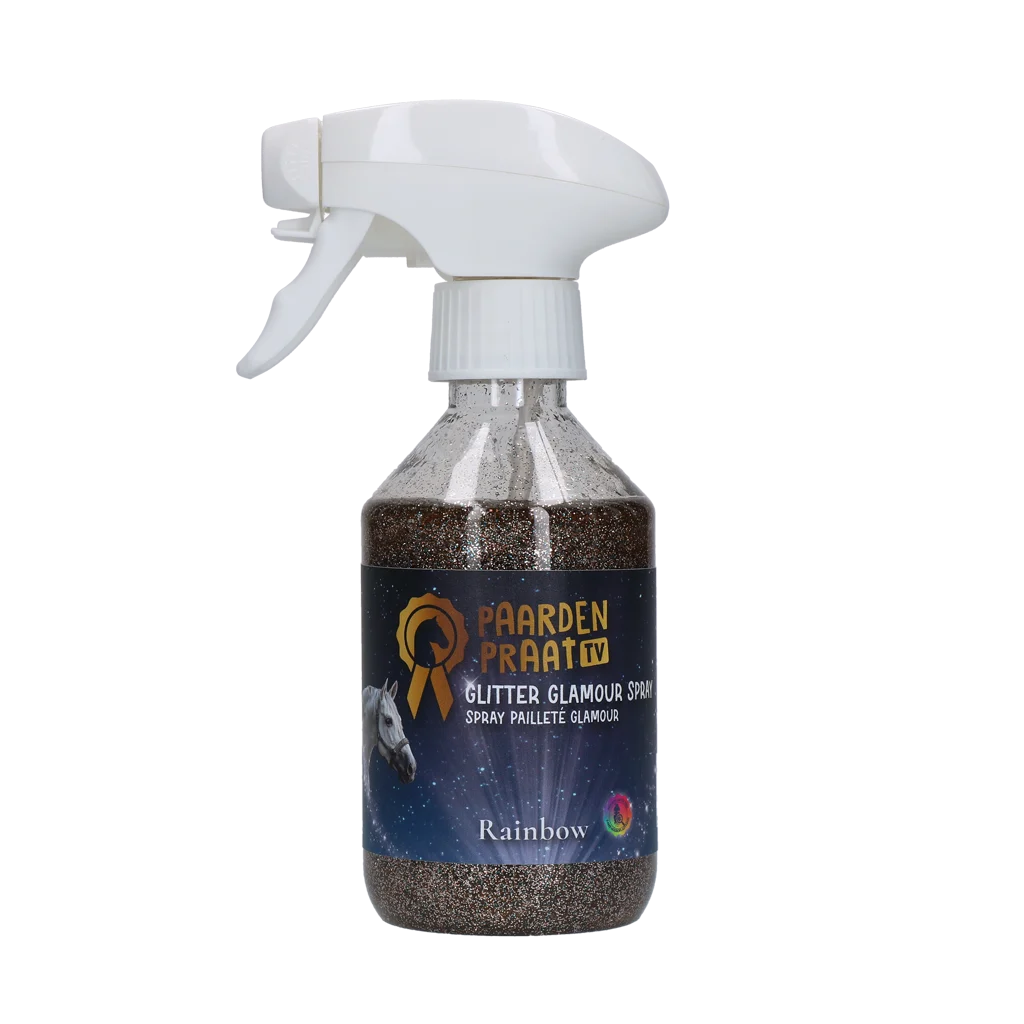 Spray cu sclipici pentru cai, curcubeu, 250 ml – Paardenpraat TV Glitter Glamour Spray - imagine 1