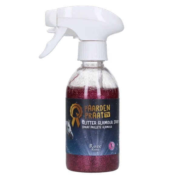 Spray cu sclipici pentru cai, roz, 250 ml – Paardenpraat TV Glitter Glamour Spray