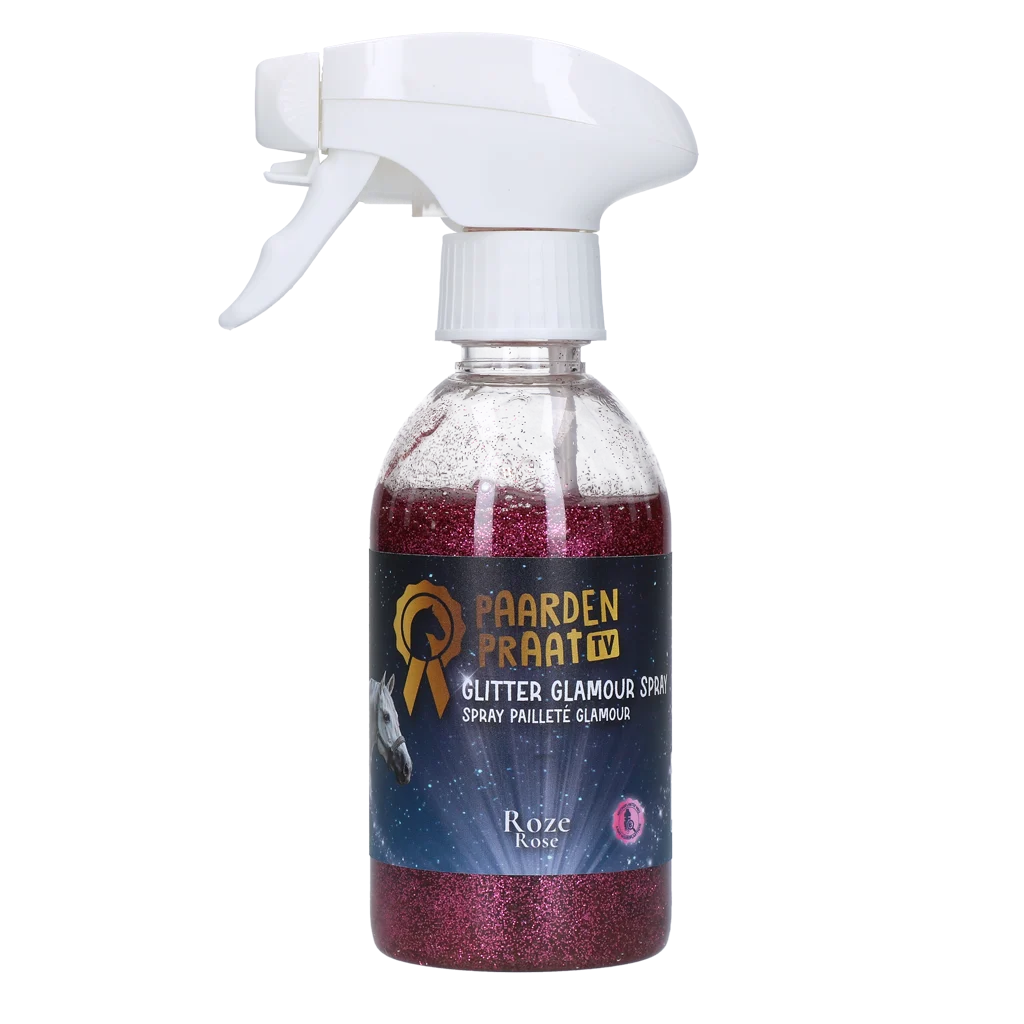 Spray cu sclipici pentru cai, roz, 250 ml – Paardenpraat TV Glitter Glamour Spray - imagine 1