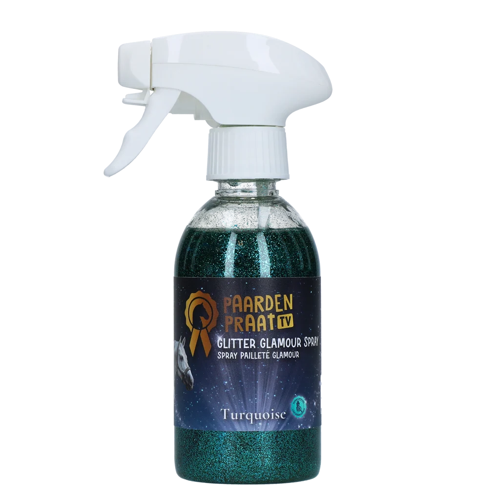 Spray cu sclipici pentru cai, turcoaz, 250 ml – Paardenpraat TV Glitter Glamour Spray - imagine 1