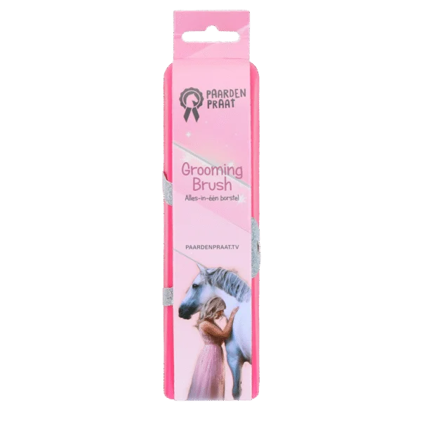 Perie pentru țesălat și spălat cai, roz M, 17,5 cm – Paardenpraat TV Grooming Brush