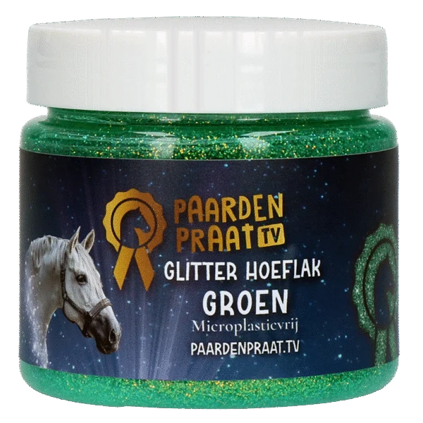 Lac pentru copite cu sclipici, pe bază de apă, turcoaz – Paardenpraat TV Glitter Hoeflak