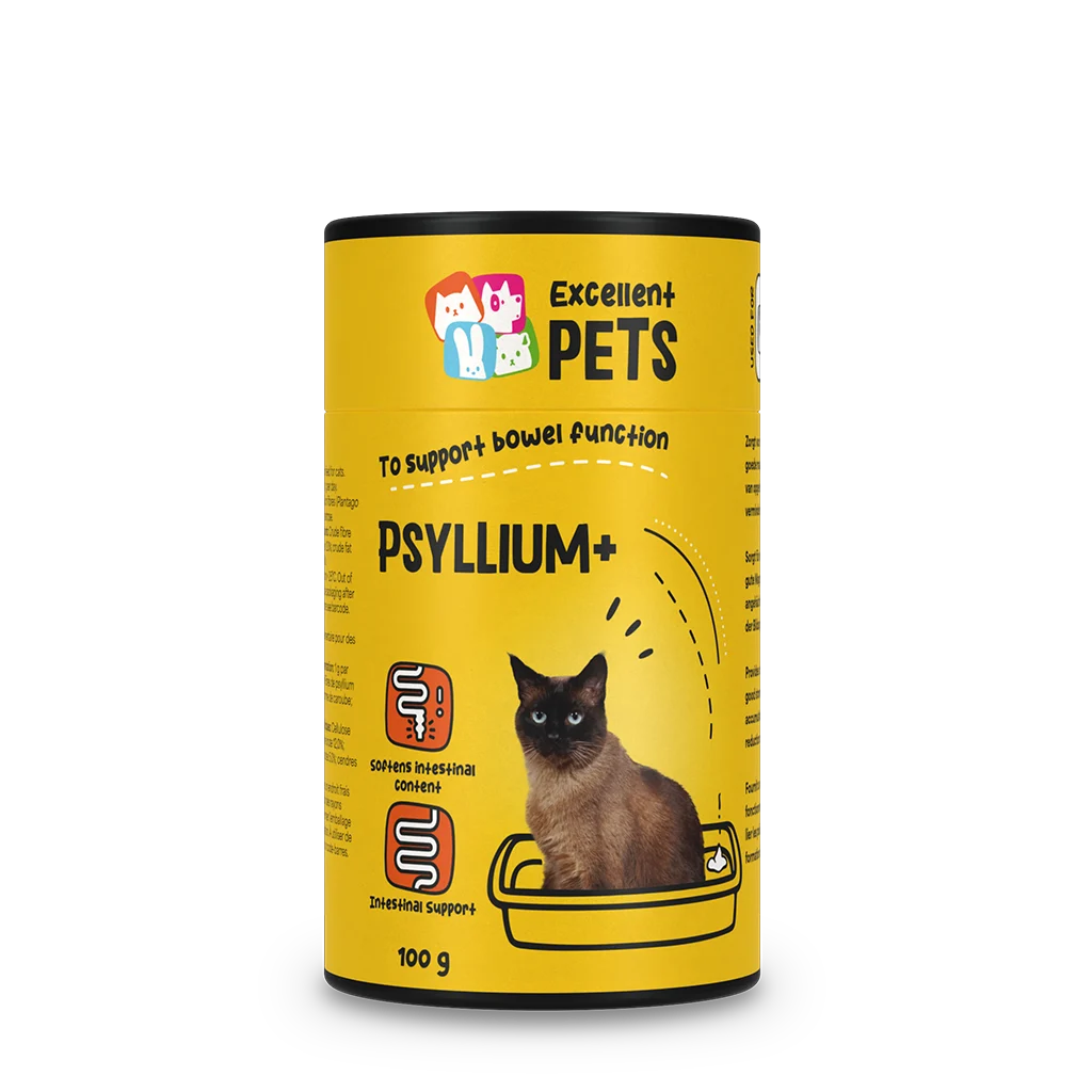 Pulbere de psyllium pentru pisici cu făină de roșcove, 100 g – Excellent Pets Cat Psyllium+ - imagine 1