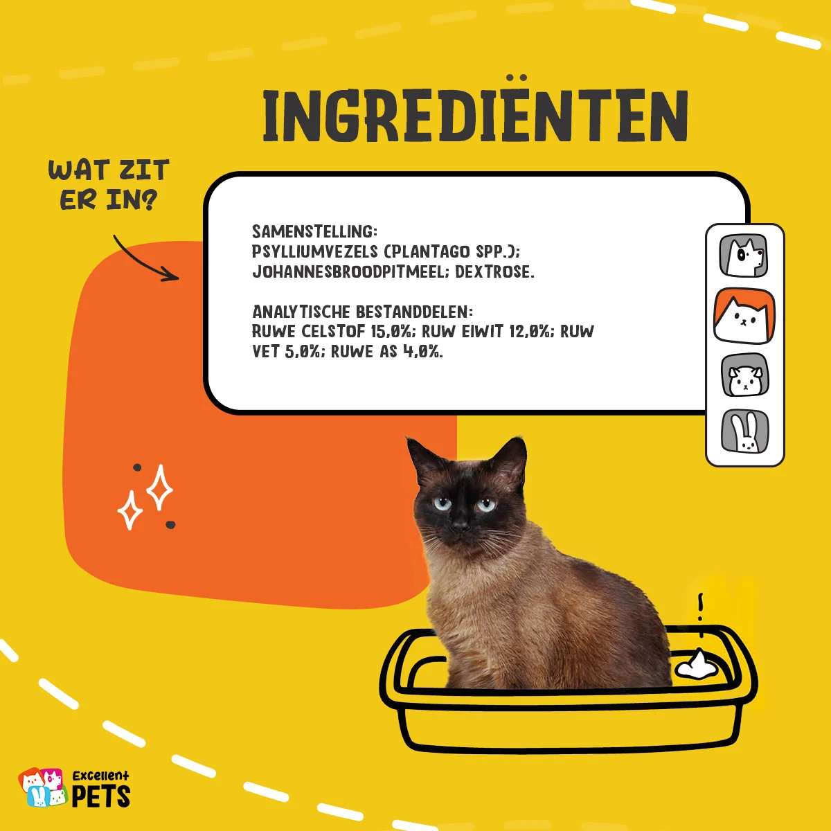 Pulbere de psyllium pentru pisici cu făină de roșcove, 100 g – Excellent Pets Cat Psyllium+ - imagine 4