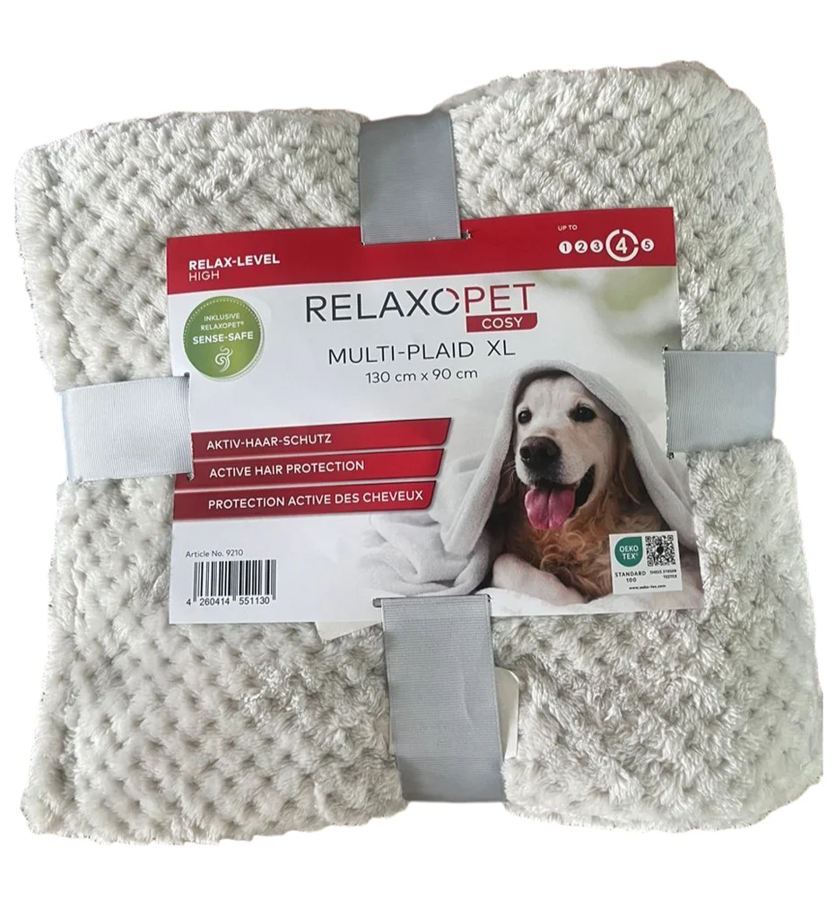 Pătură pentru câini din micropluș, gri, 150 x 90 cm – Relaxopet Cosy Multi-Plaid XL - imagine 1